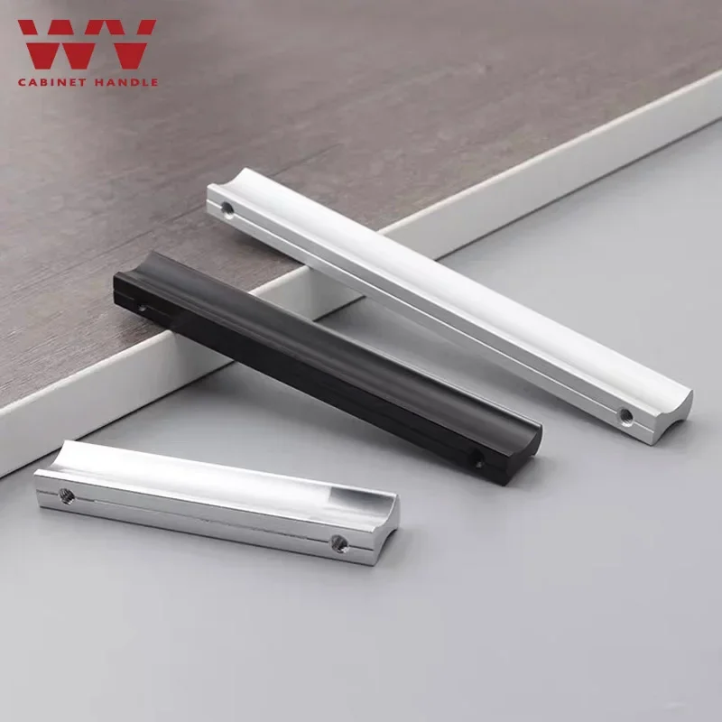YM Kitchen Cabinet Handles and Pulls Black Silver Dressers Closet Furniture Door Handles Aluminum Drawer and Knobs Hardwares