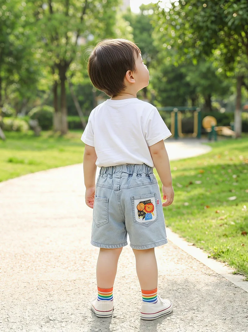 1-5T Summer Kids Shorts Cartoon Lion Shark Children's Half Pants Loose Thin Half Pants Girls Shorts