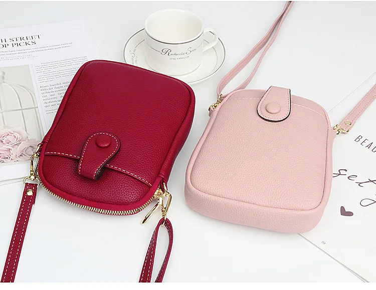 Modische Handytasche Damen Umhängetasche Einschultrige Mini Quadratische Tasche Kartenhalter Tragbare PU-Leder Geldbörse – Detail 9