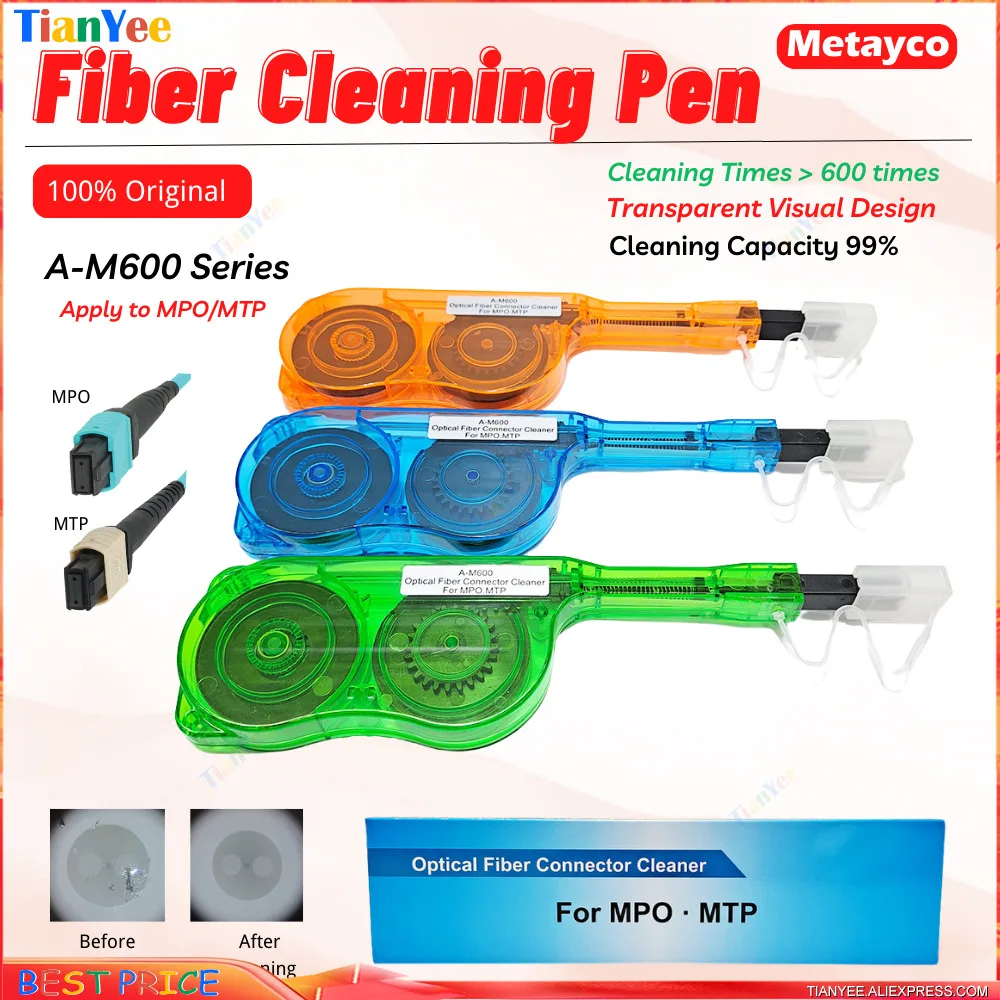 

1/2/3/15pcs Lot M600 MPO/MTP 600+ Cleanings Pen Cleaner Fiber Optic Cleaner box for Connector green blue orange optional