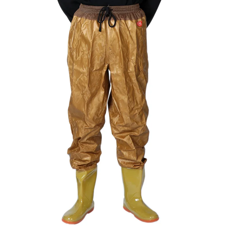 Pêche en plein air Pantalon Imperméable EN PVC Taille Élastique Patauger Pantalons Vêtements De Pêche Hommes Femmes Sous-Marine Waders Pantalon Bottes de Pêche