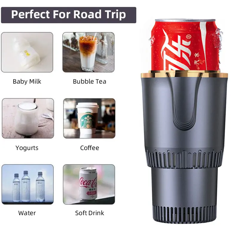 

Car 2 in 1 Cooling and Heating Machine Beverage Cooling Intelligent Temperature Control Car Hot and Cold Cup 12V Button Control