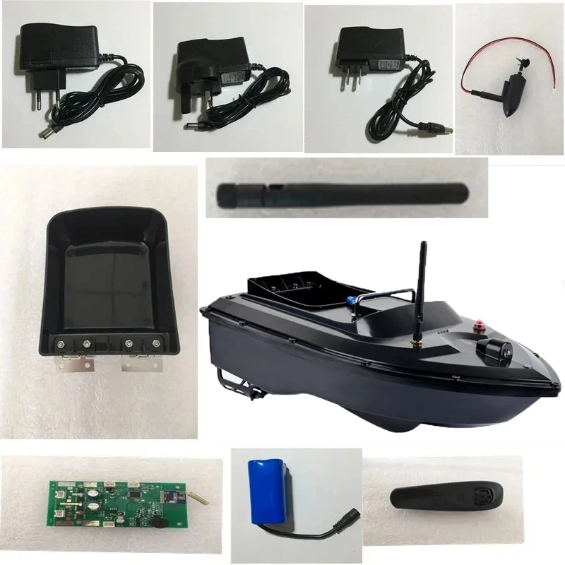 T008 Auto RC Remote Control Fishing Bait Boat Parts Wterproof Bag/7.4V 5200mah battery/Antenna/Motor/receiver/Charger/Controller