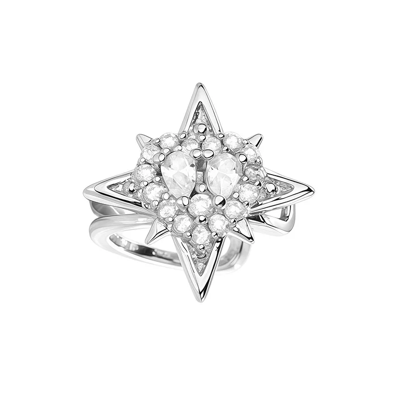 1Pcs 925 Silver Plated Crystal Star Ear Cuff Earrings Non-Piercing Cuff Ear Clip Earring For Women Girls Jewelry Gift eh480