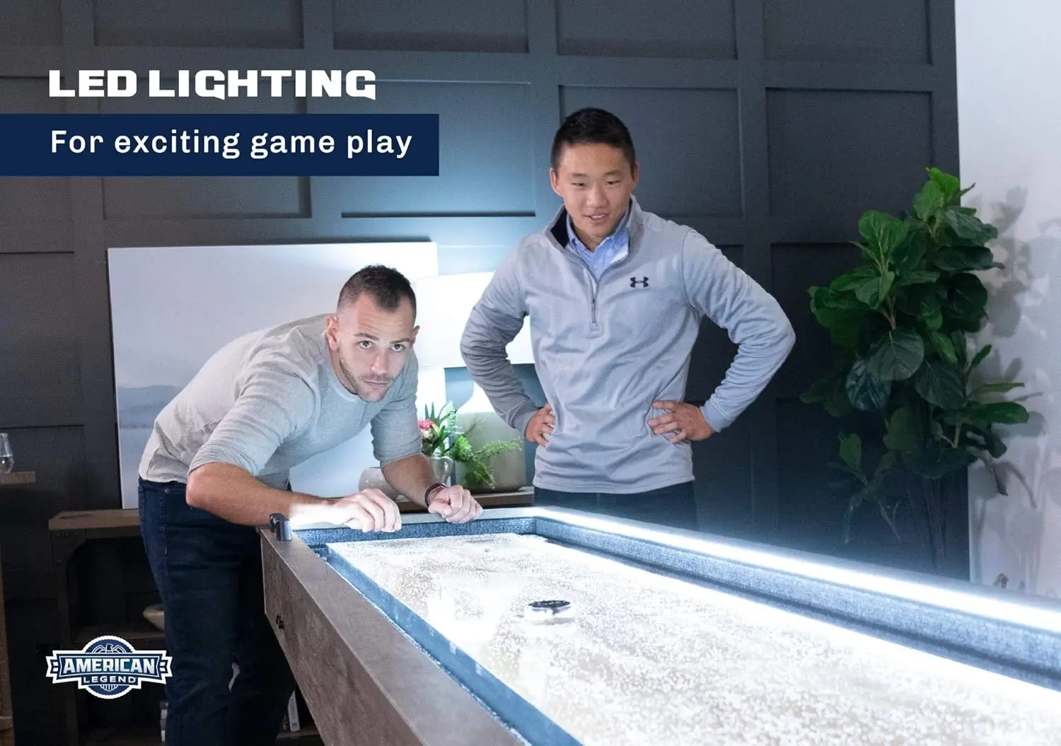 9’ LED Light Up Shuffleboard Table with Bowling