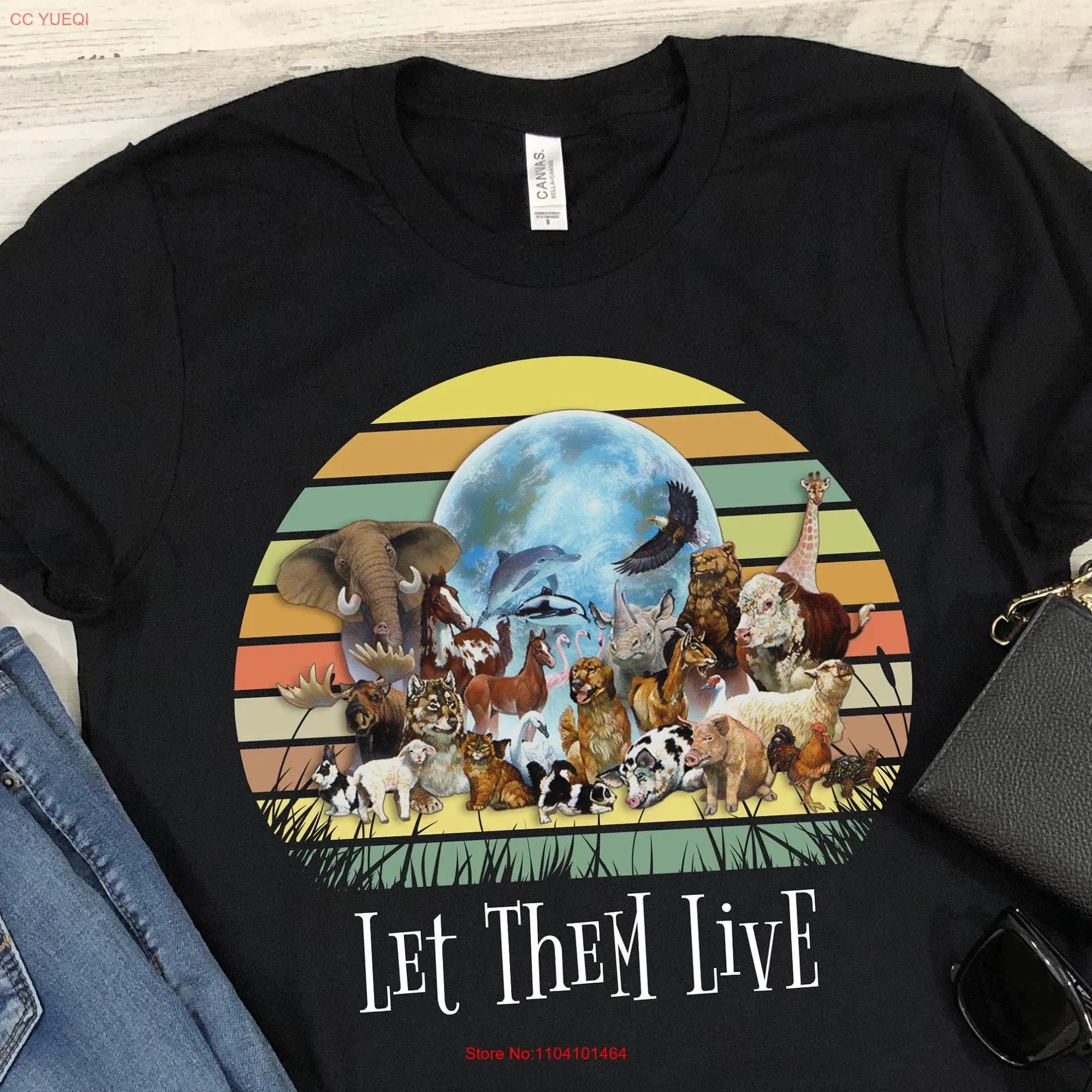 Animal Rights T Shirt Let Them Live Vegan Animals Cruelty Free Vegetarian Vintage Retro for Men and Women