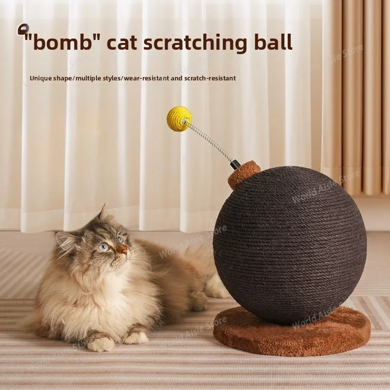 Cat Scratching Ball Toy Durable Sisal Rope Spherical Scratching Post Wear-resistant Claws Interactive Pet Supplies Indoor