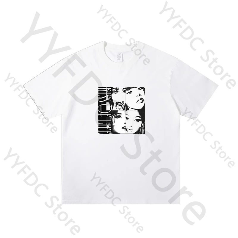 KISS OF LIFE T Shirt Kpop JULIE NATTY BELLE HANEUL Print T-shirt Women Men Summer Tee KISS OF LIFE Album Born To Be XX Clothes