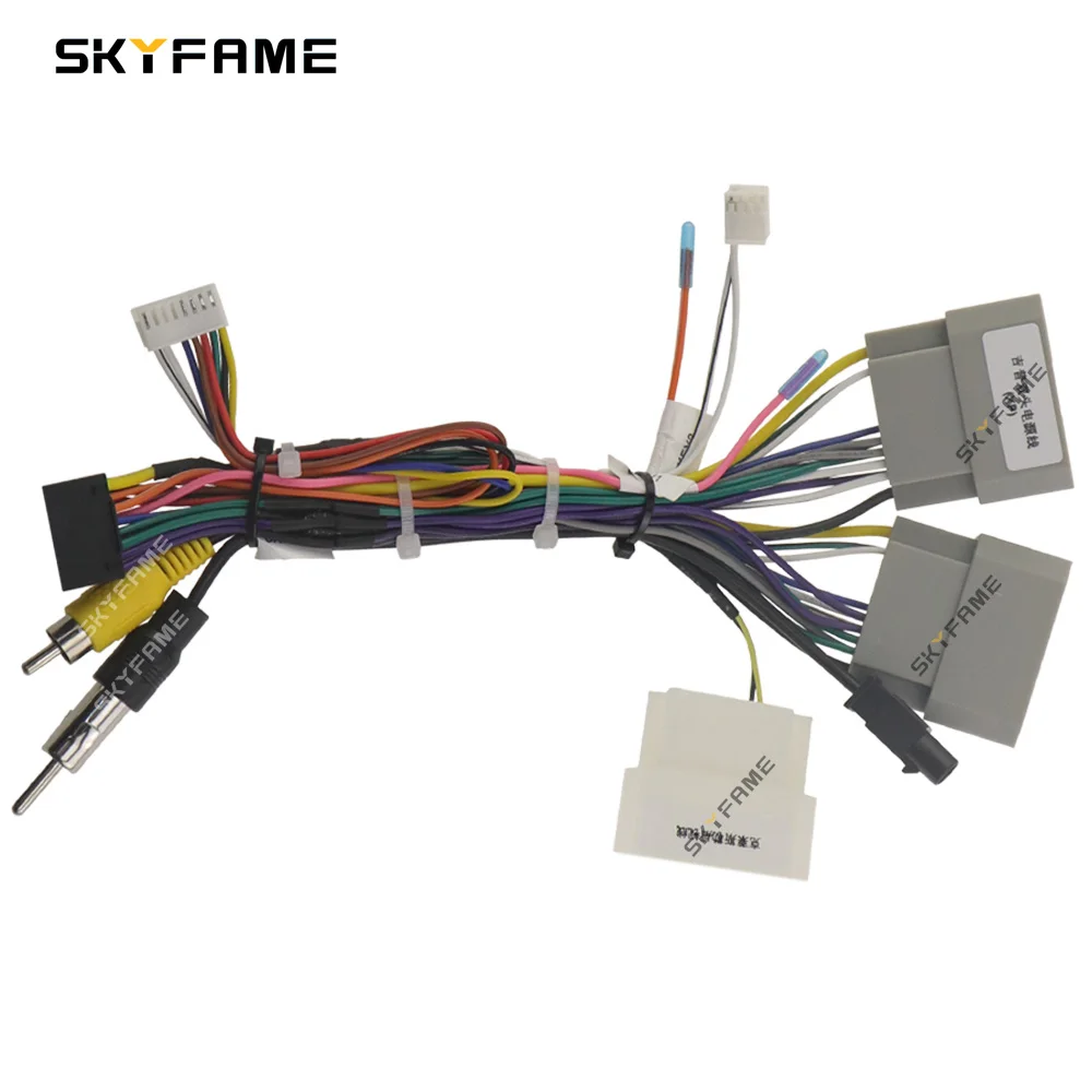 SKYFAME Adaptor Wiring Harness 16pin Mobil, Kotak Canbus Decoder, Kabel Daya Android Untuk Jeep Wrangler Compass
