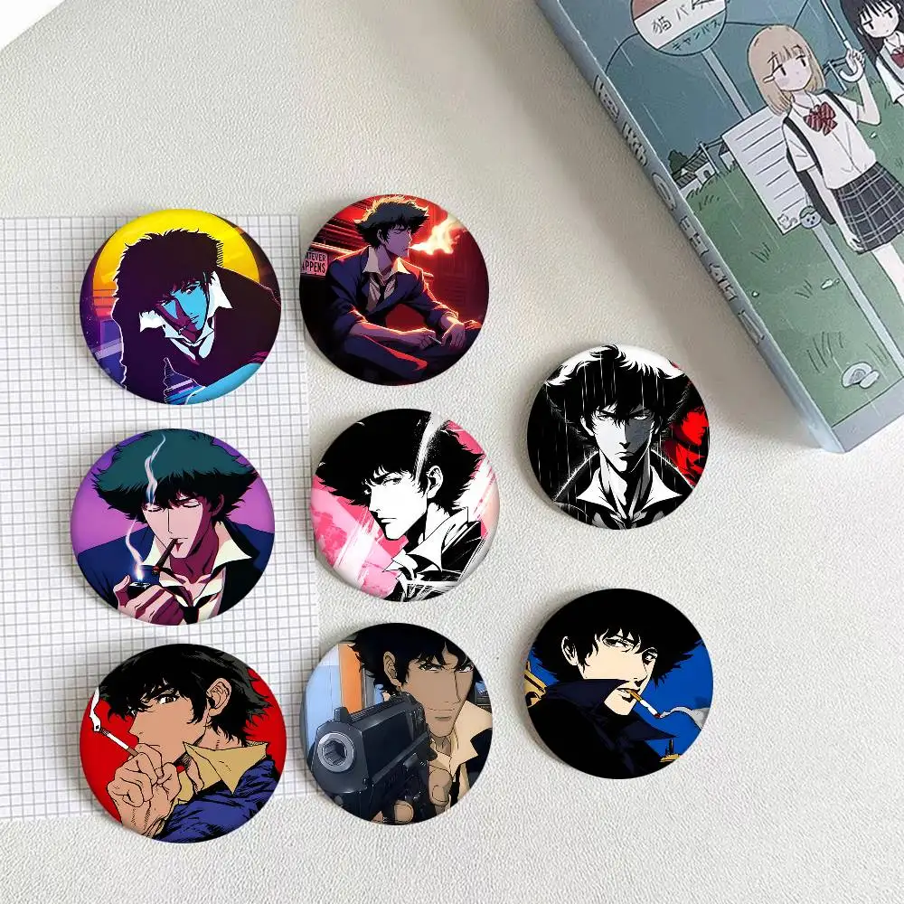 Broches à badges de style dessin animé Cowboy Bebops populaires, épingles rondes en émail pour la décoration de sacs à dos et accessoires