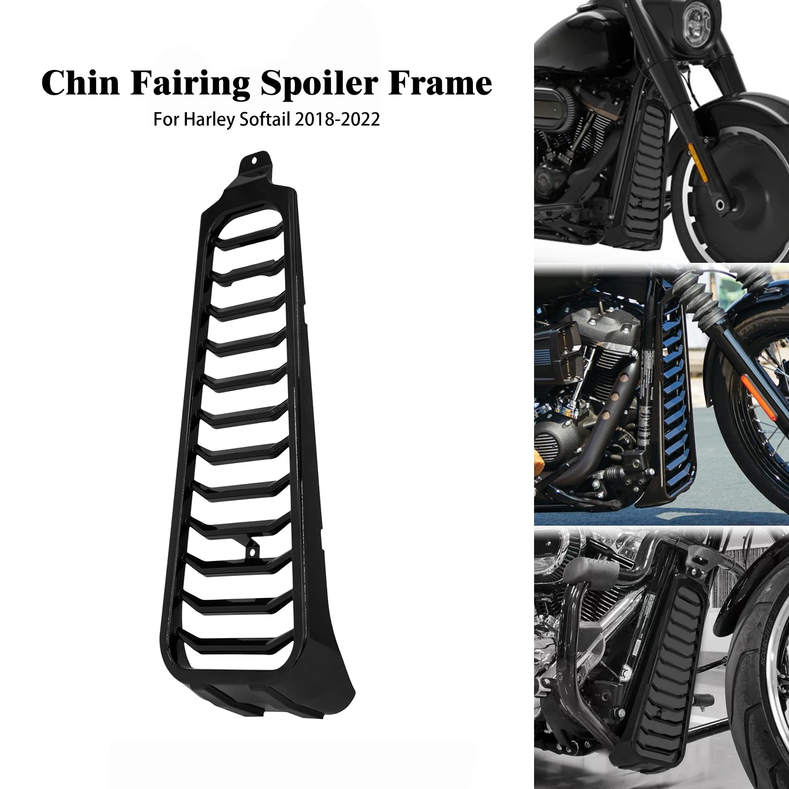 Czarna przednia dolna owiewka chłodnicy, spoiler, osłona ramy motocykla do Harley Softail Street Bob Fat Bob Breakout 2018-2022