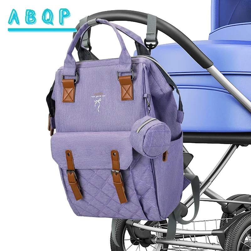 New Diaper Bag Backpack Solid Color Luxury Fashion Baby Diaper Bag Backpack Large Capacity Multifunctional Baby Bag High Quality