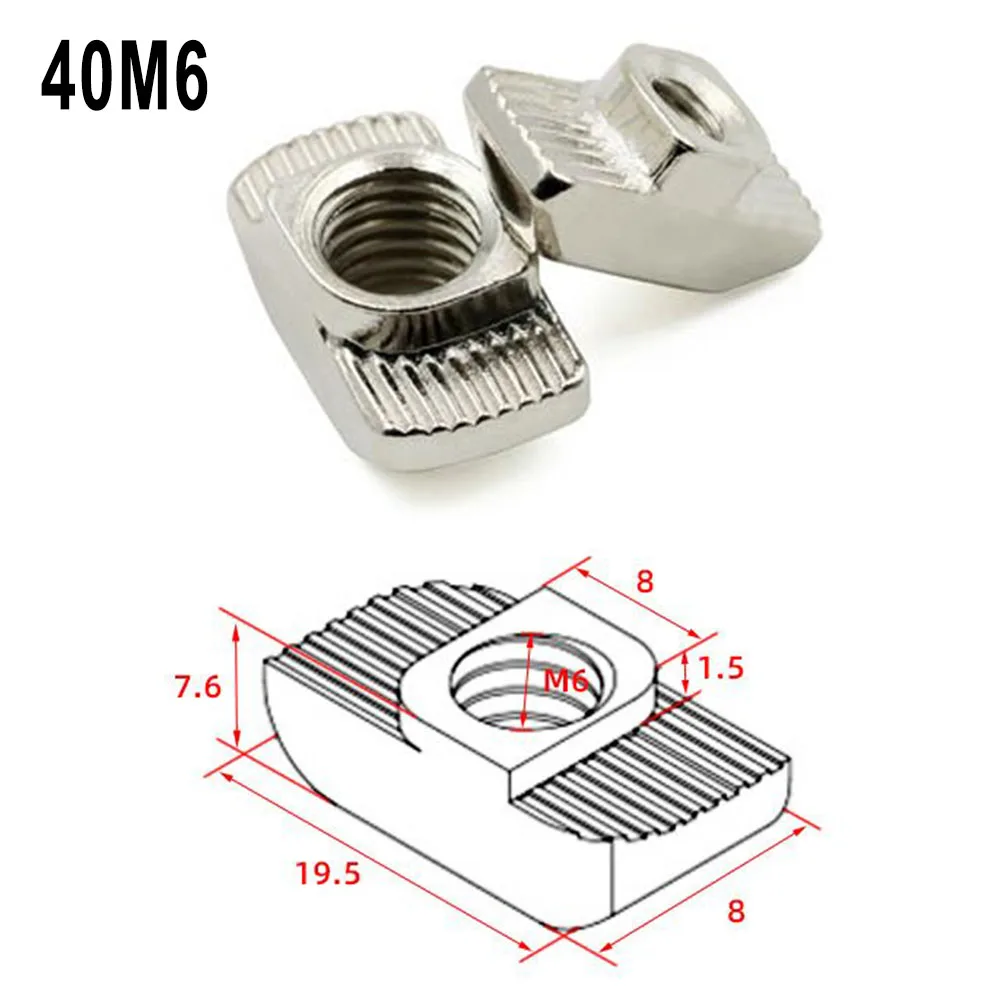 Hammer Nuts T Nut M6 Accessories Carbon Steel Extrusion Slot Fastener For Aluminium Profile Kit Screw Head High Quality
