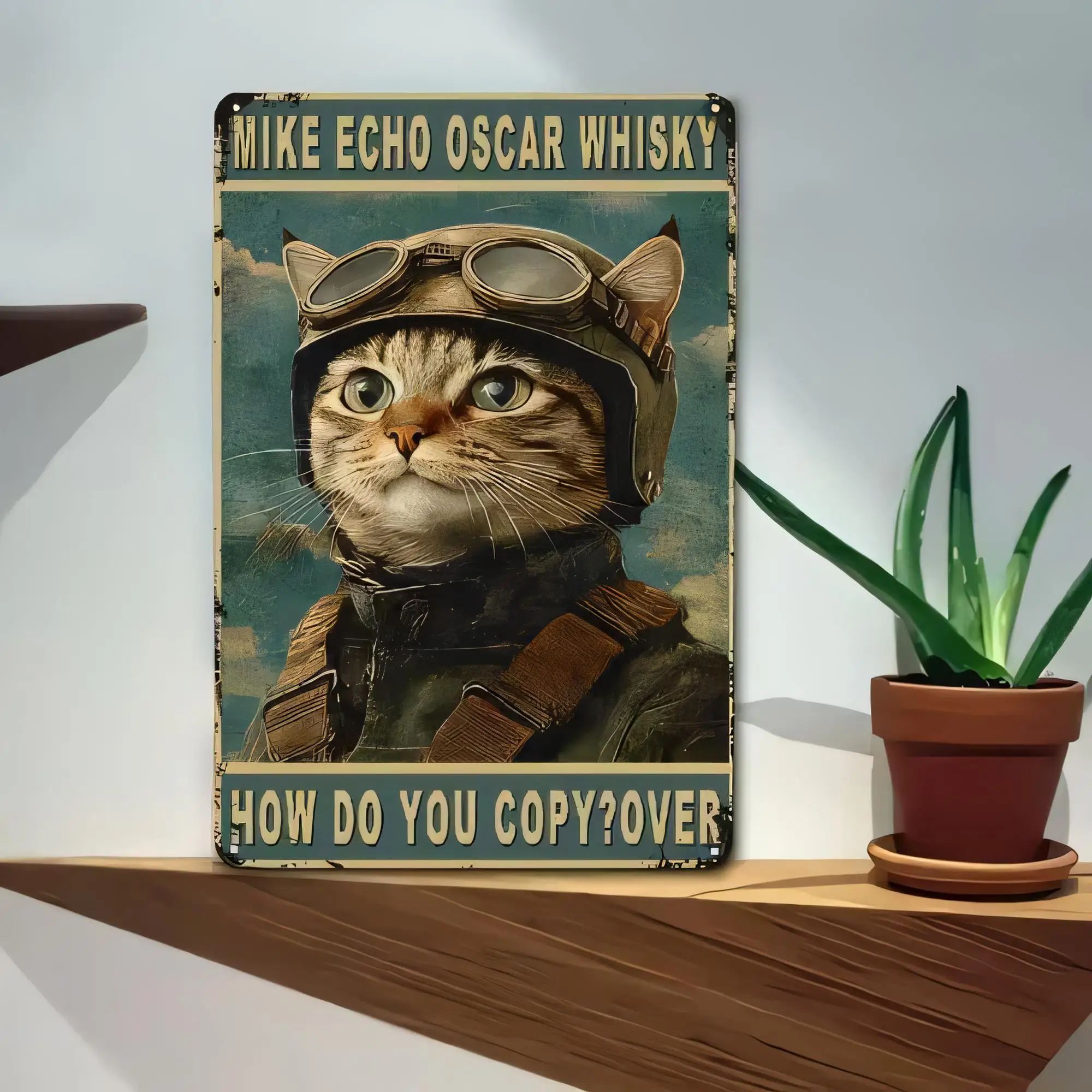 Tin Sign Vintage Cat Cop? How Do You Copy Over Retro Metal Sign Funny Cat Officer Wall Decor for Home Bar Garage Man Cave Office