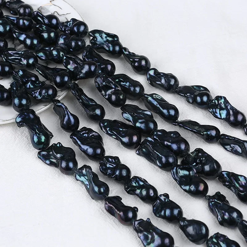 14-22mm black large big size wholesale real fresh water genuine freshwater baroque pearl beads strand jewelry