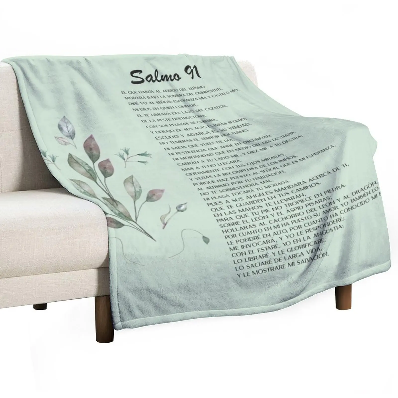 

Salmo 91, Spanish Bible Verse Throw Blanket Designers Luxury Brand Camping Fashion Sofas Blankets