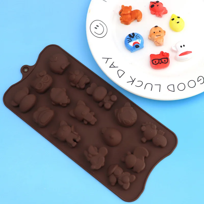 DIY15 with Animal Chocolate Mold, Silicone Jelly Pudding Handmade Soap Mould XG354