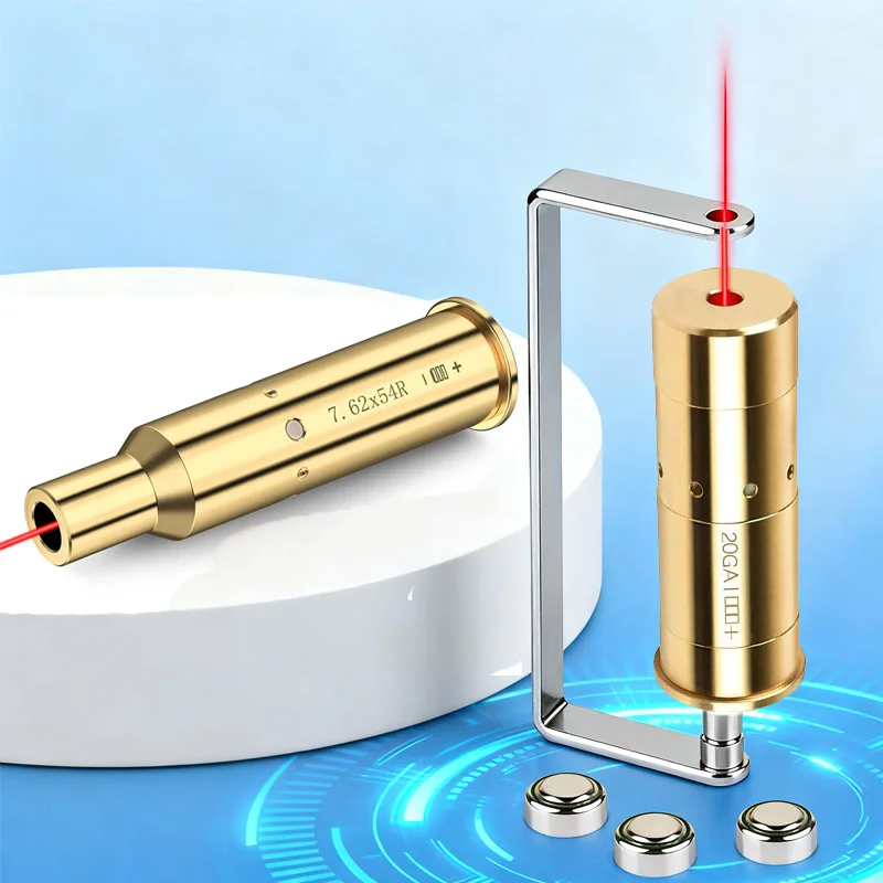 

Outdoor Sports Tactical Red Laser Cartridge Bore Sighter 7.62x54R 20-Gauge Red Dot Boresighter with Extra Batteries