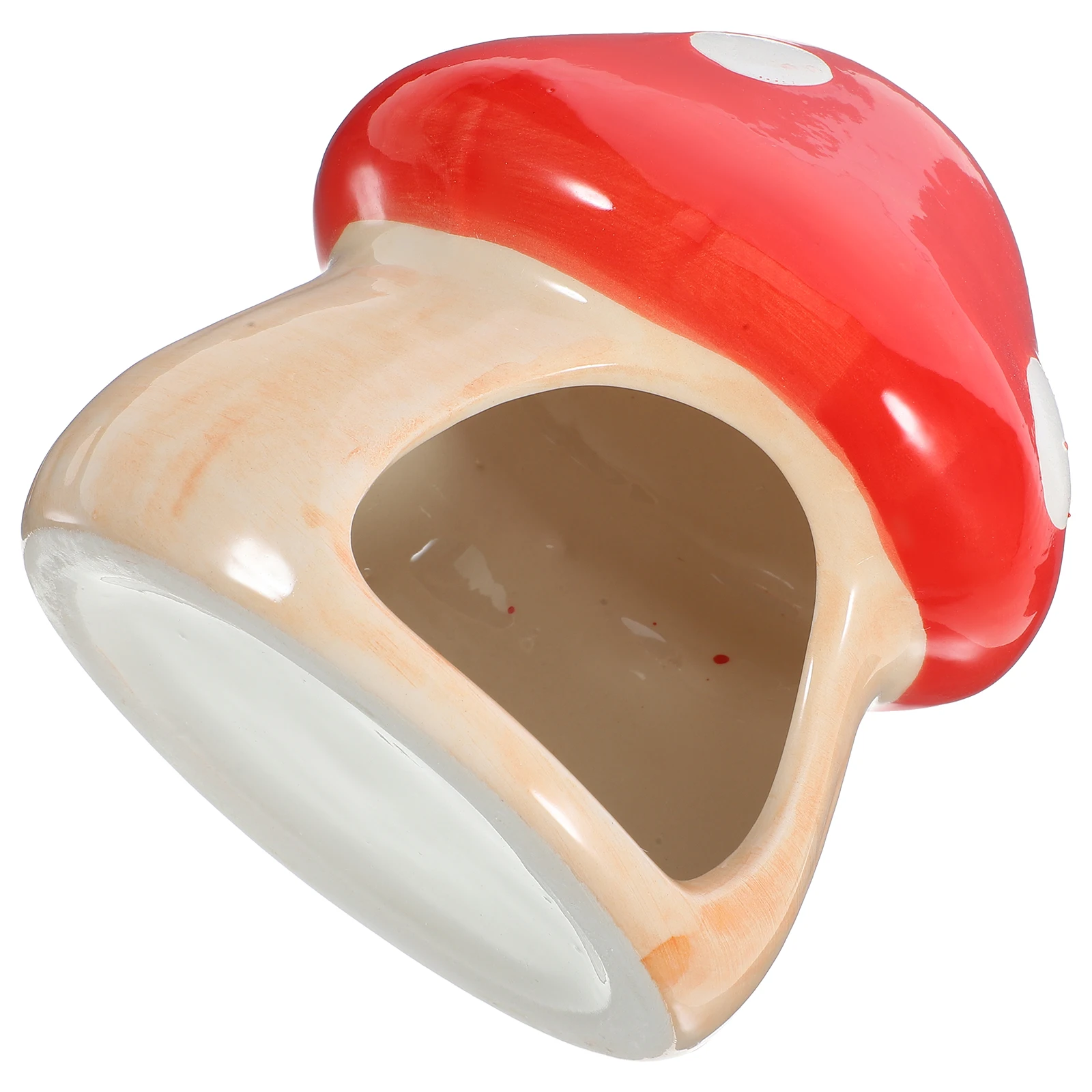 

Ceramic Hamster House Mushroom Hut Hideout Cooling Nest Rest Play Dormitory Small Animal Shelter Ceramic