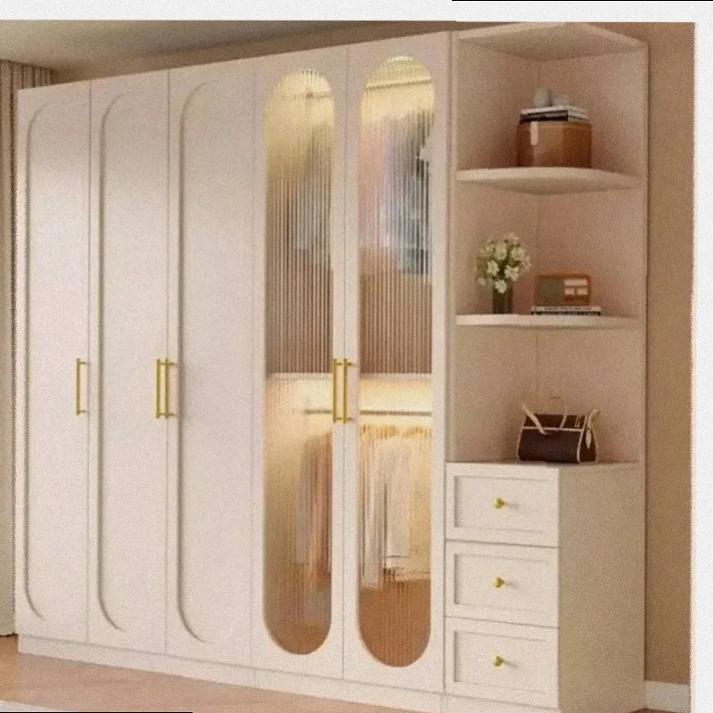 Customized Glass Wardrobes Modular Modern Luxury Wooden Organizer Wardrobe Closet Multiple Purpose Szafa Na Ubrania Furniture