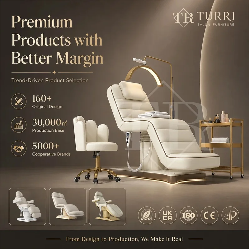 Turri Luxury Furniture Electric Beauty Salon Facial Spa Table Technician Bed Chair