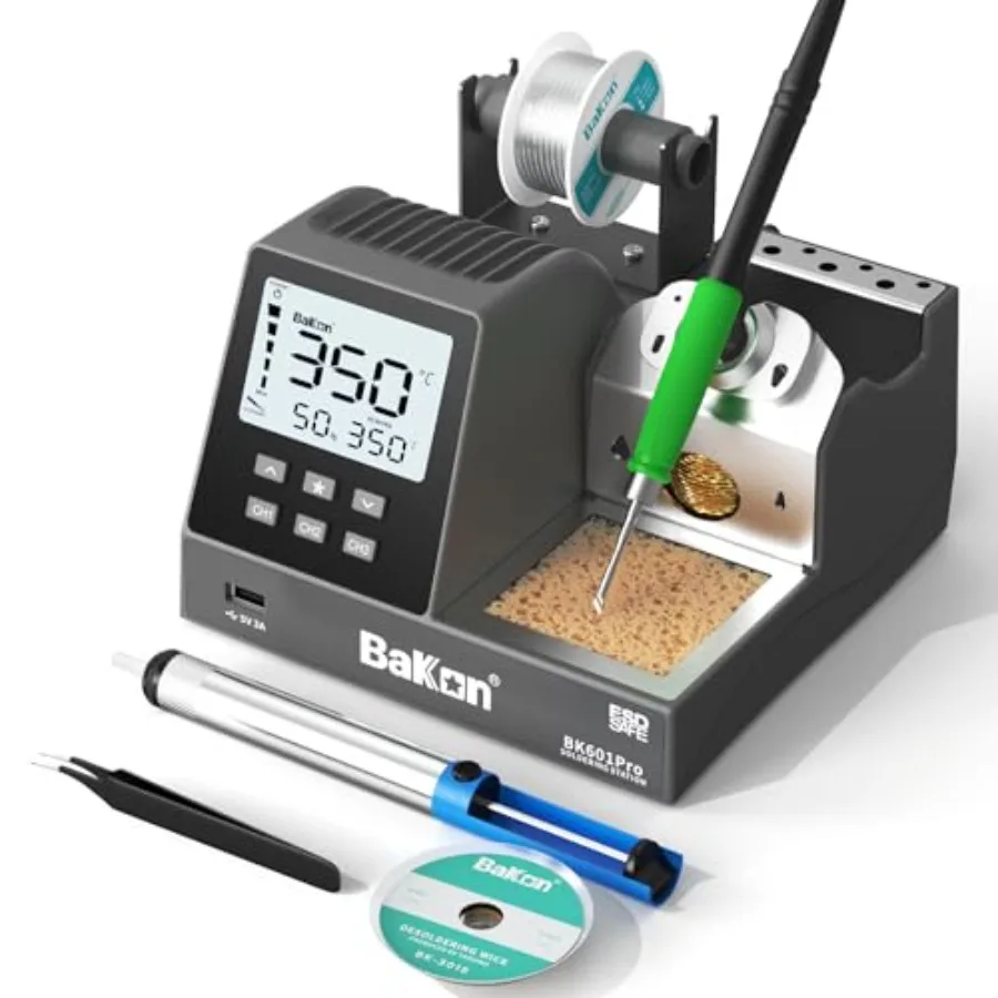 

120W Precision Soldering Iron Station Kit with 3 Memory Channels1 C210 Soldering Iron Tips Temperature Control 302°F to 896°F S