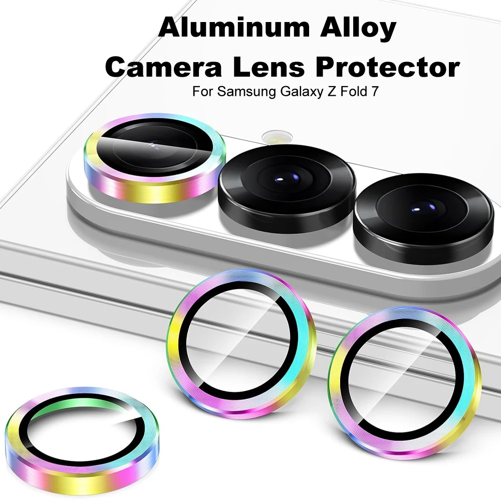 Metal Frame Ring Case Camera Protector Cover For Samsung Galaxy Z Fold7 Fold8 Ultra Fold 7 Aluminum Alloy Lens Glass Film