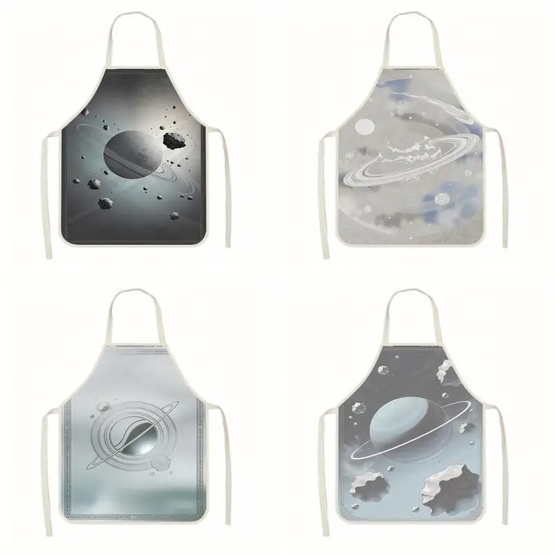 

Space-themed Apron Linen apron, suitable for kitchen cooking, parent-child interaction, painting and other scenarios