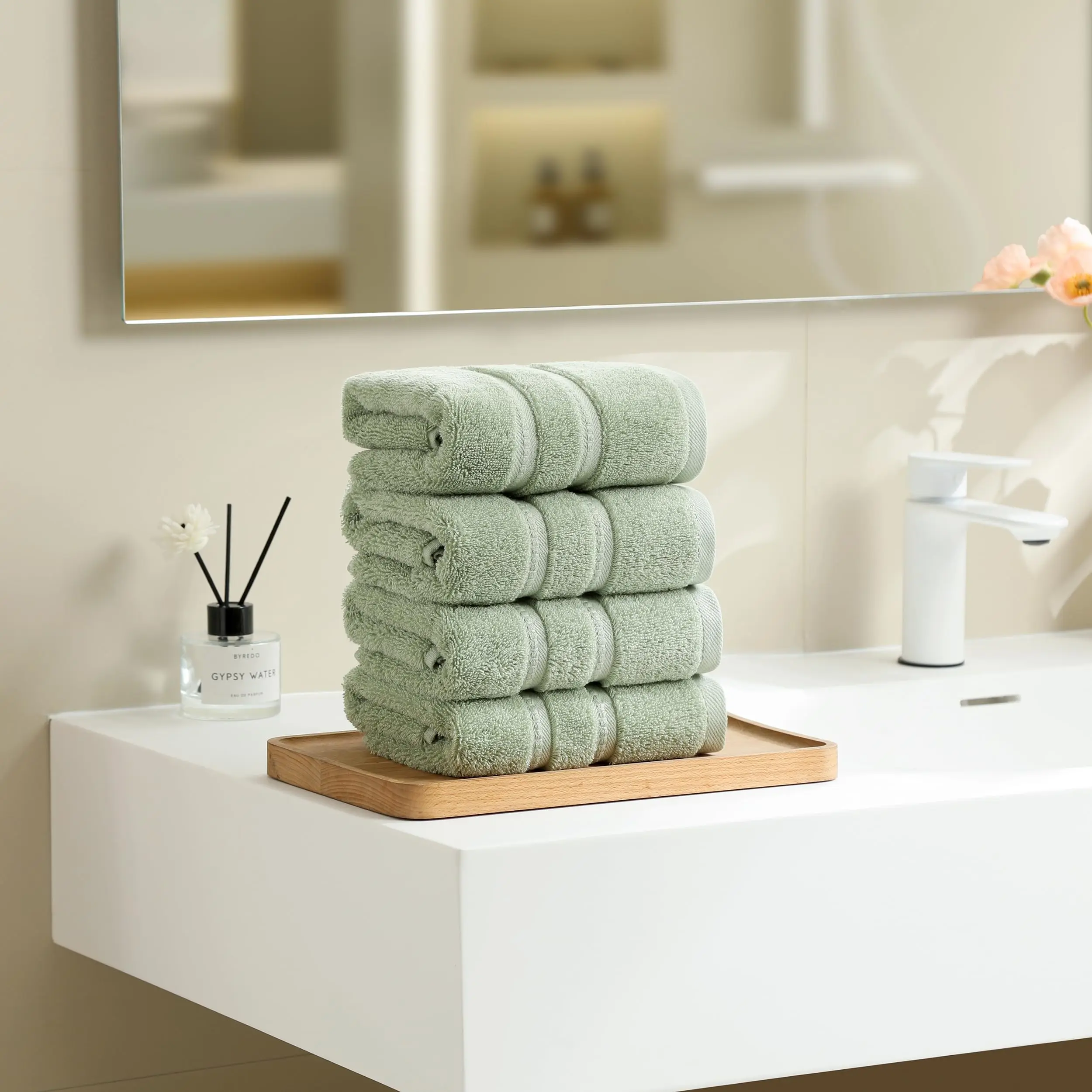 Simple&Opulence 100% Cotton Hand Towels- Set of 4 (16