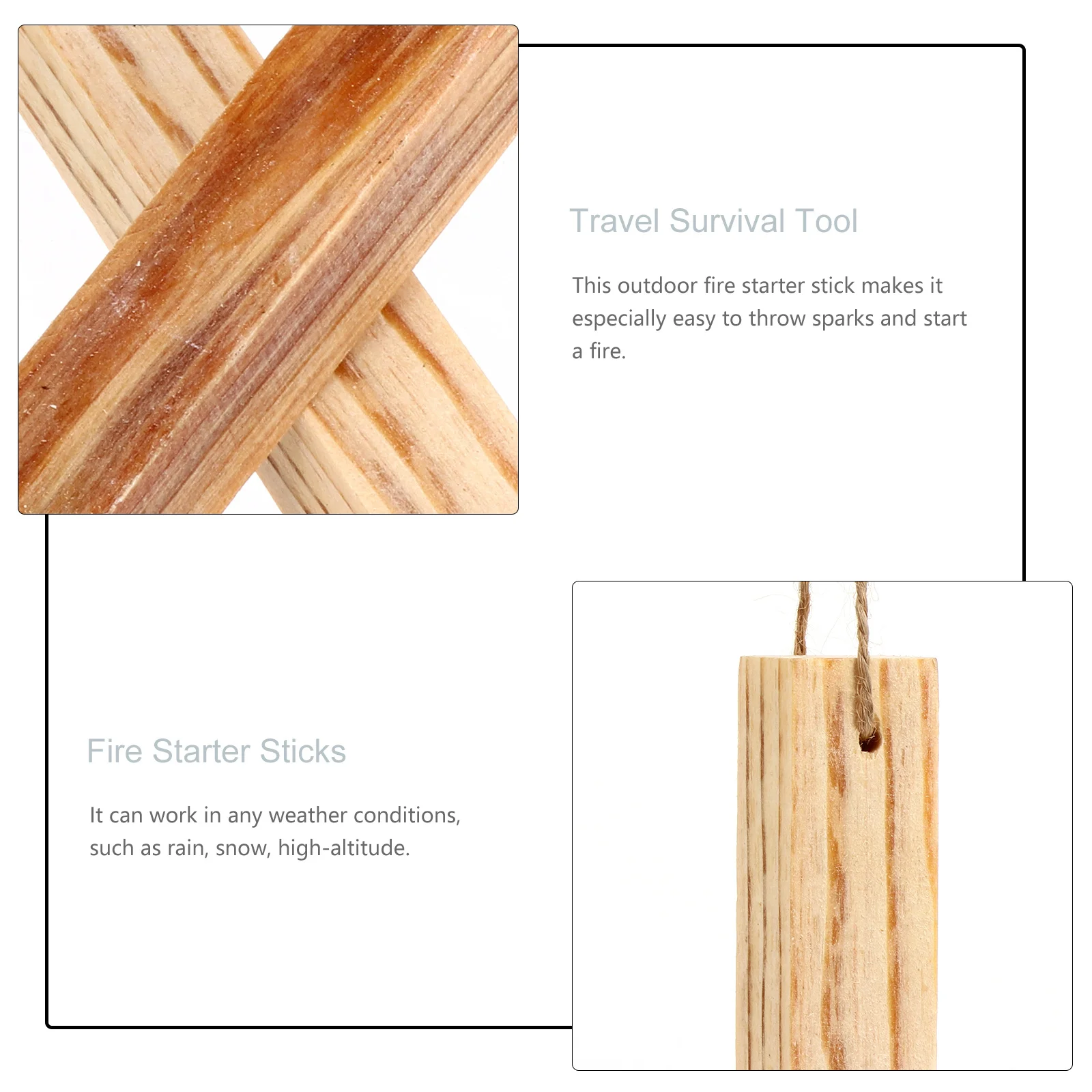 

2Pcs Pine Sticks Outdoor Fire Starter Tool for Camping Survival Quick Lighter in Any Weather Conditions Wood Burner