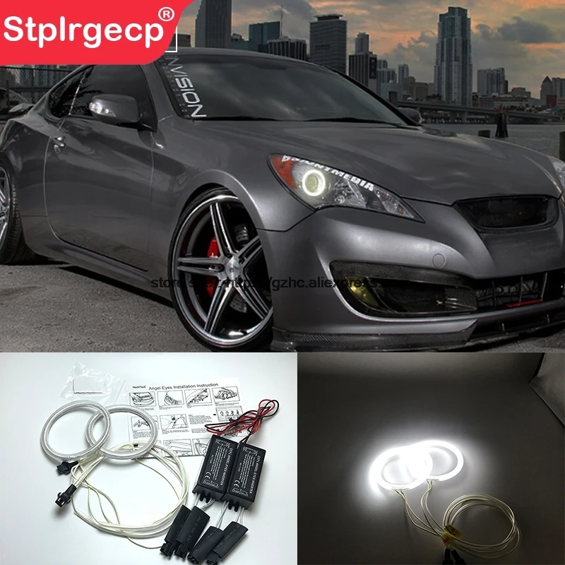 

HochiTech для Hyundai Genesis Coupe 2010 - 2014 Ультра ярсветильник дневной свет DRL CCFL глаза ангела комплект глаз демона теплый белый кольцо ореола