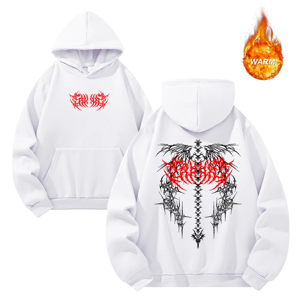 Men's Thorn And Wing Print Hoodies Casual Warm Pullover For Autumn Suitable For Daily Wear Workouts Commute And Streetwear Style