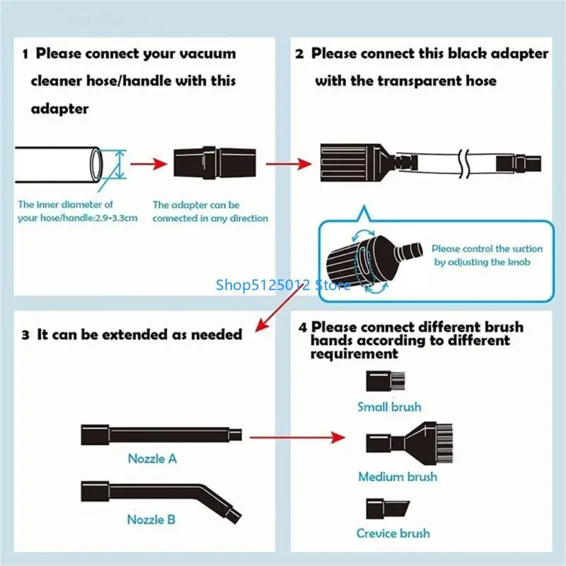 G8TC Practical Vacuum Cleaner Nozzle Set with Soft Bristles for Delicate Surfaces