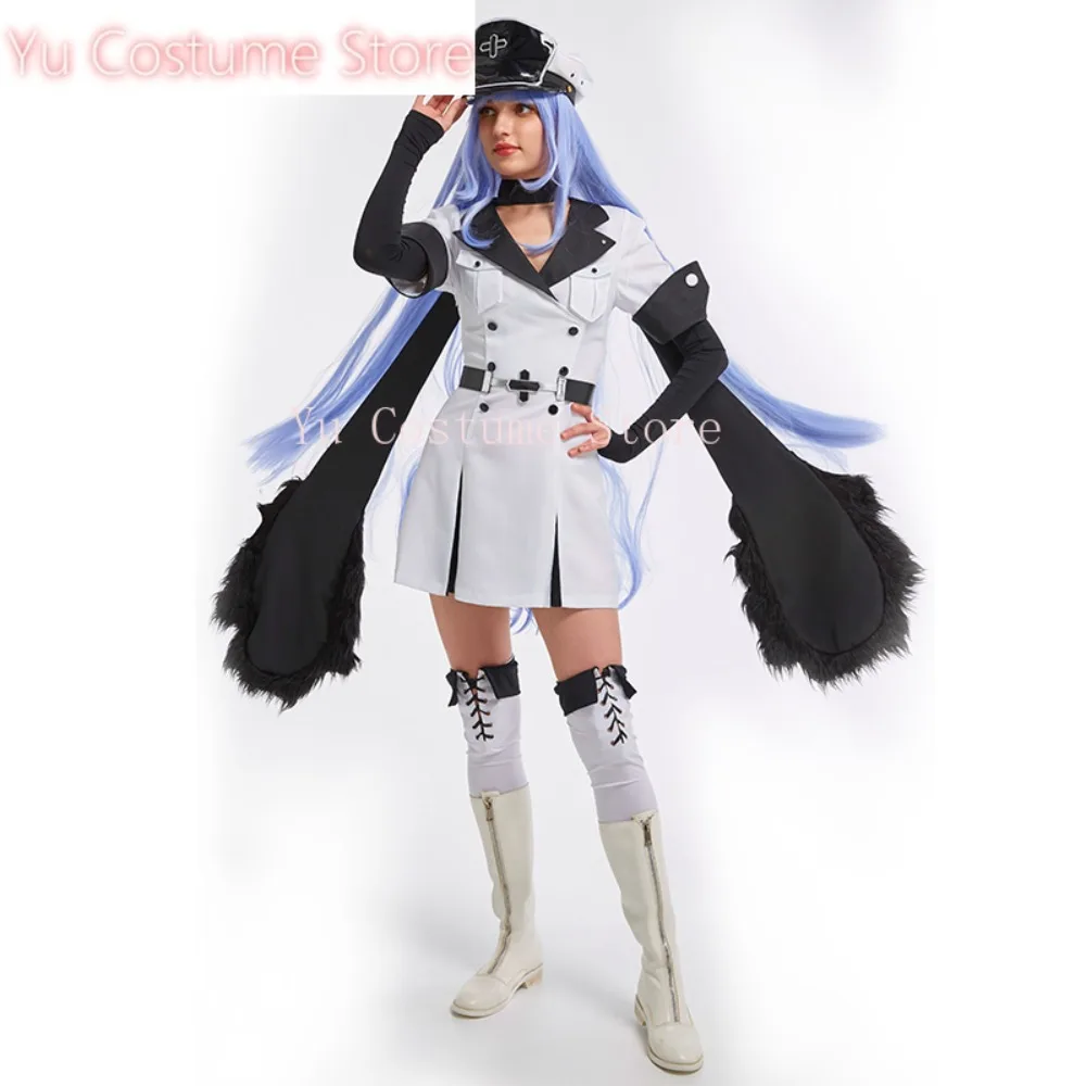 يو أنمي! Akame Ga KILL! بدلة لعبة Esdeath فستان رائع زي عسكري زي تنكري لحفلة الهالوين لعب الأدوار ملابس نسائية #1