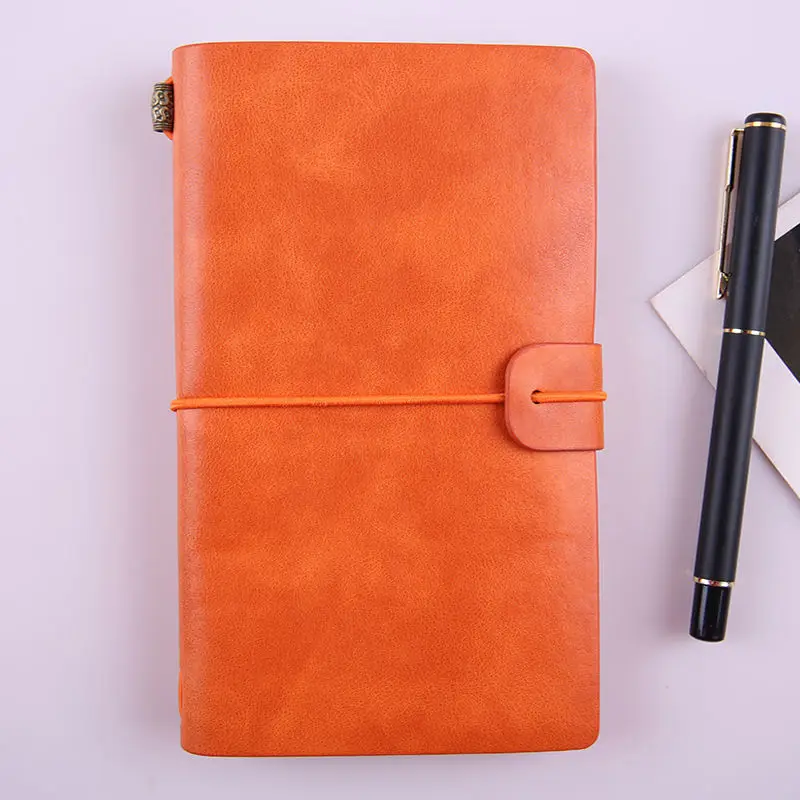 A6 Leather Notebook Handmade Vintage Cowhide Diary Journal Sketchbook Planner Airplane Travel Notebook Cover