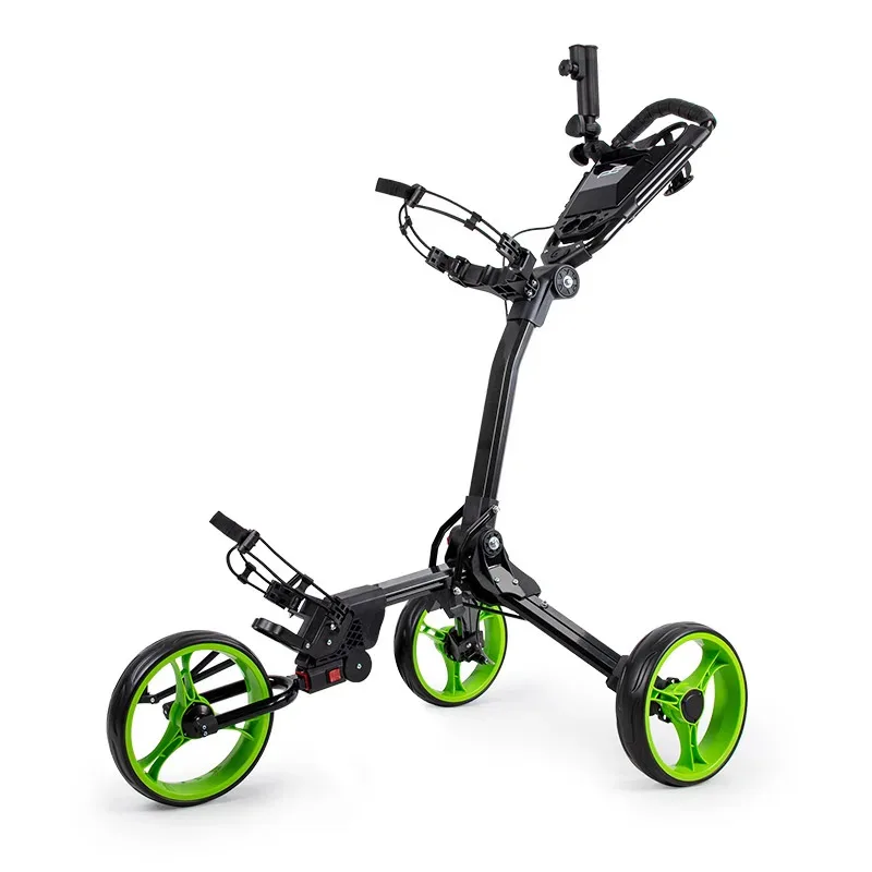 Factory Hot Selling Wholesale 3 Wheels Golf Trolley Golf Outdoor Court Folding Light Weight Aluminum By Push Pull Cart