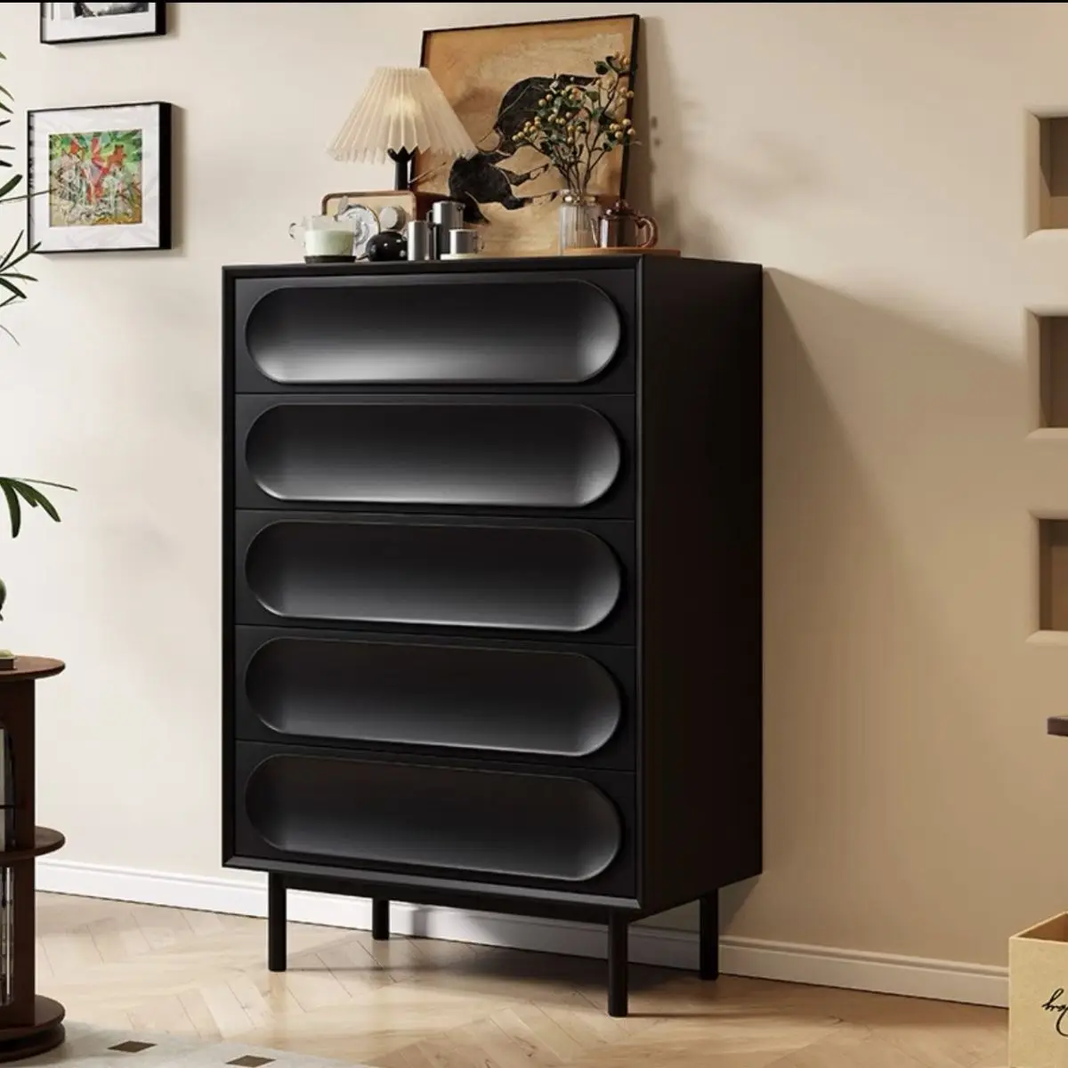 cassettiera retrò cinque o sei in legno massello, cassettiera, armadietto, ripostiglio per camera da letto americana, soggiorno, ingresso sul comodino