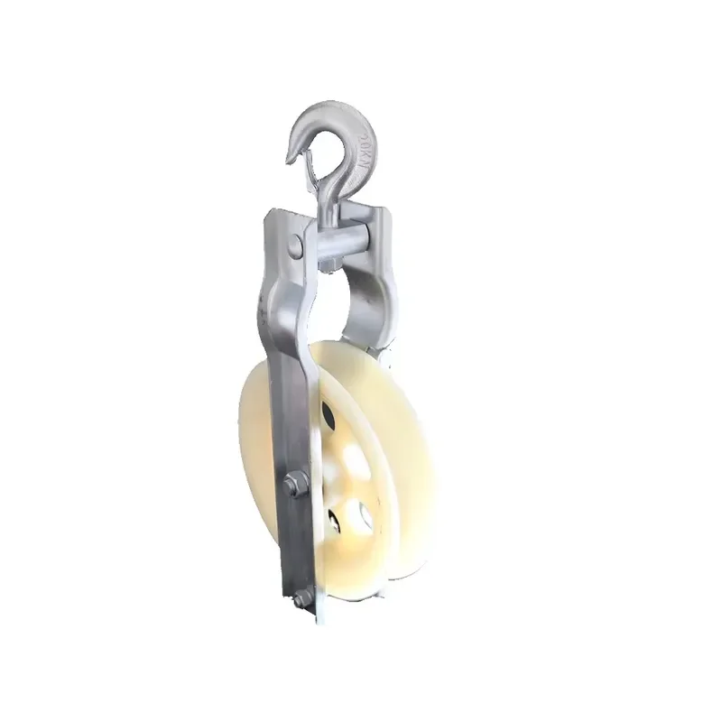 Regular Wood Block Triple Wheel Pulley with Shackle Snatch Block