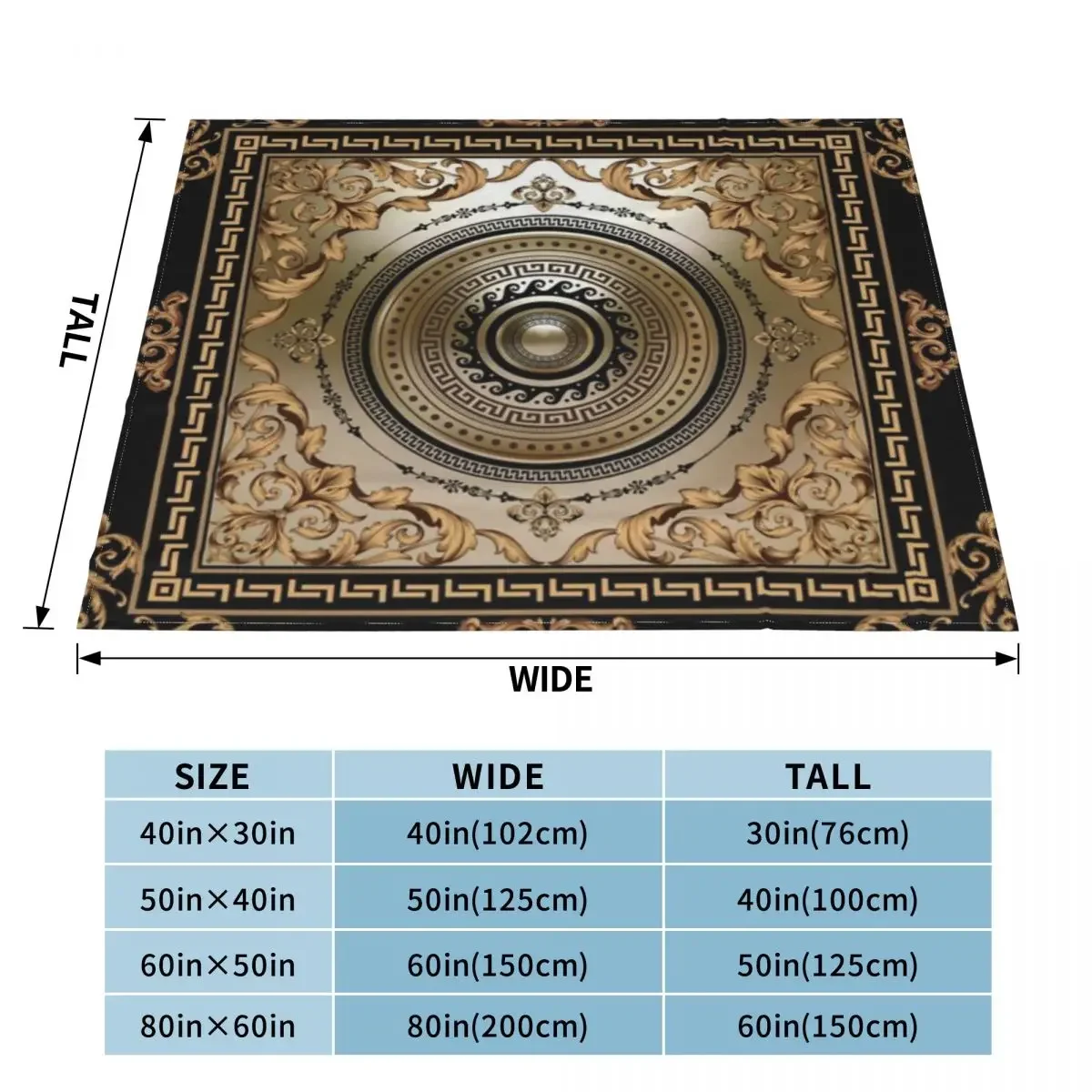 Baroque Filigree Black Bronze Greek Key Meander An Ultra-Soft Micro Fleece Blanket