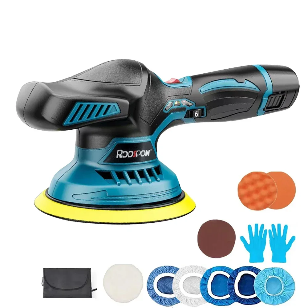 

RDDSPON 12V Cordless Car Polisher 6 Speed Adjustment Electric Wireless Car Polishing Machine Mini Polish Power Tools