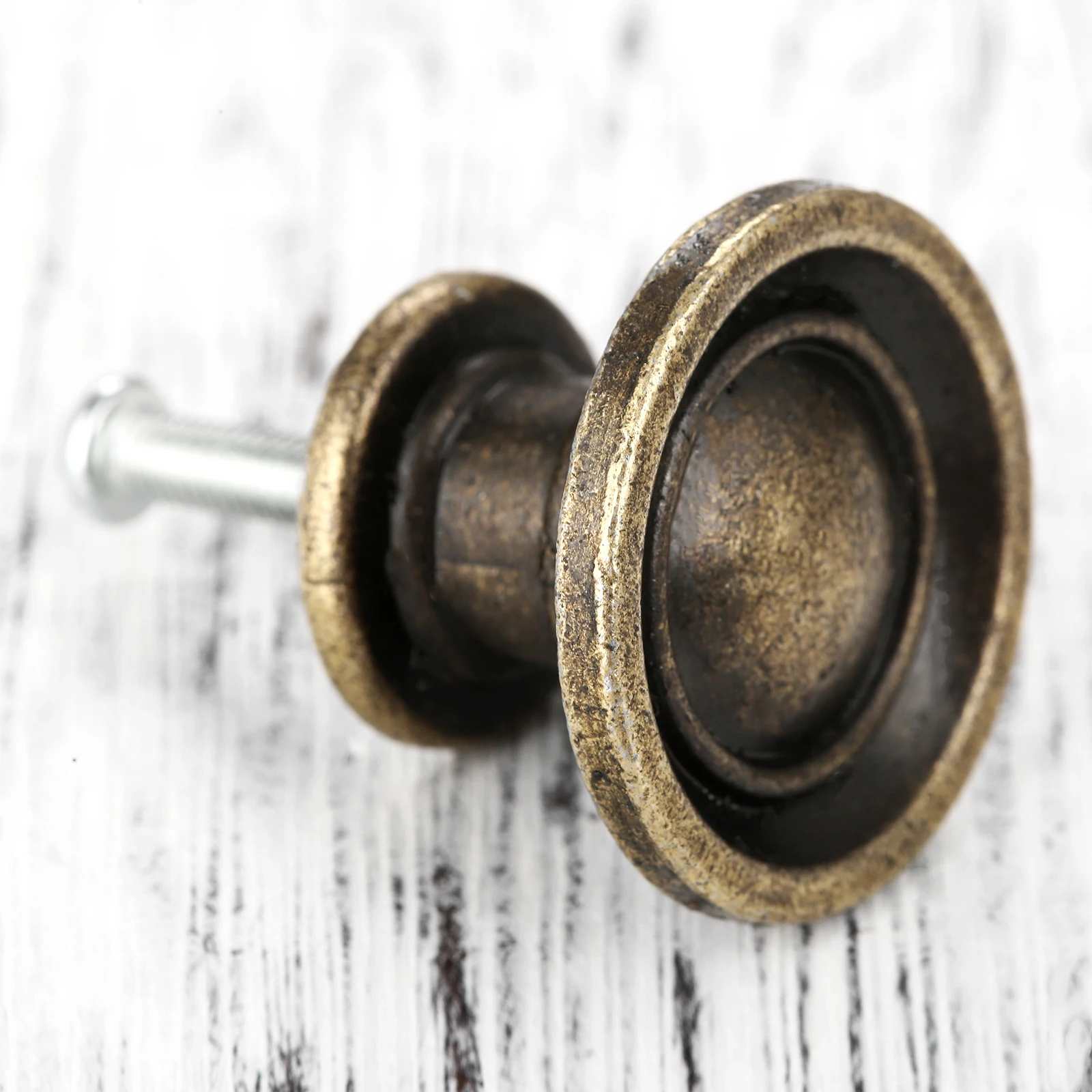 1Pc 29mm Antique Single Hole Drop Pull Handle Knob for Cabinet Drawer Bin Wardrobe with Screw Farmhouse Style Furniture Hardware
