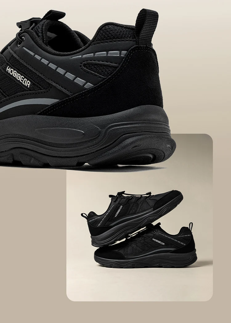 HOBIBEAR Unisex-Wanderschuhe mit breiter Zehenpartie, elastisches Band, Sneakers, Cross-Outdoor-Reise-Mesh-Laufschuhe für Männer und Frauen – Detail 11