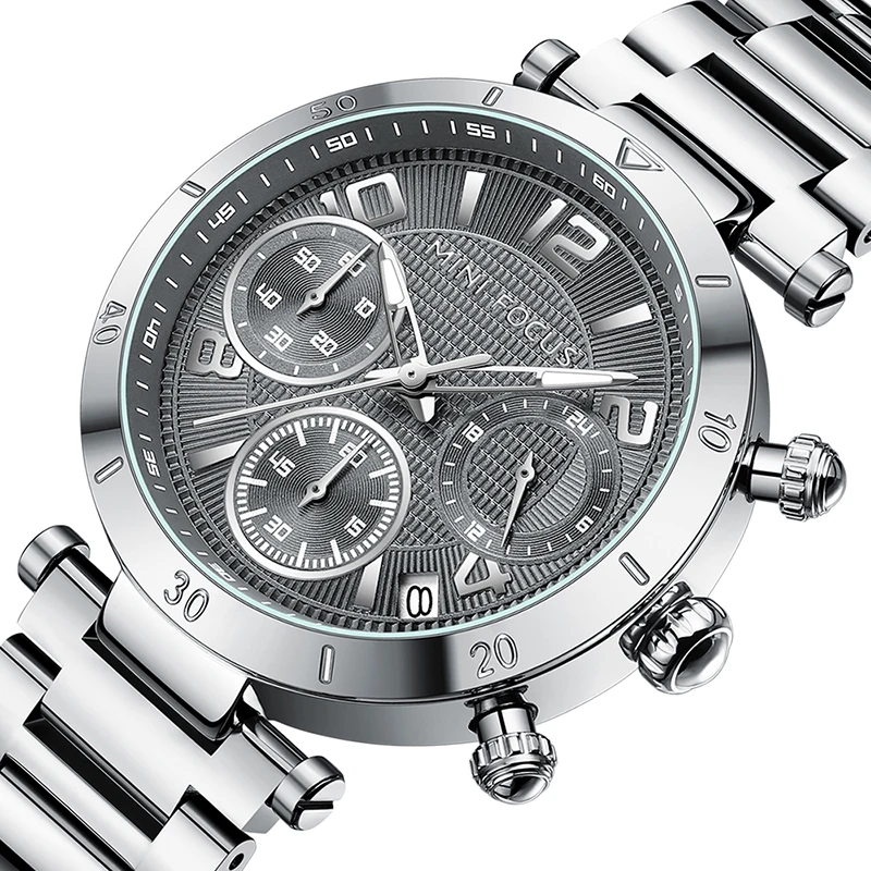 High End MINI FOCUS MF0489L Women Luxury Watch Solid Stainless Steel Band Water Resistant Chronograph Quartz Watches