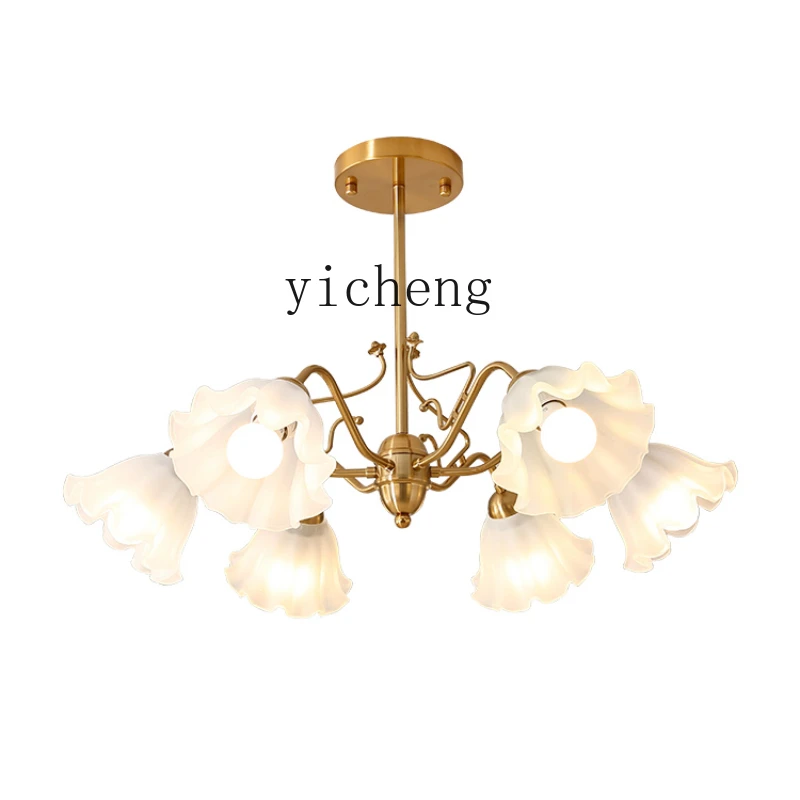 

XC Cream Style Chandelier Bedroom Light Simple Living Room Dining-Room Lamp Master Bedroom Room Cozy and Romantic Lamps Lighting