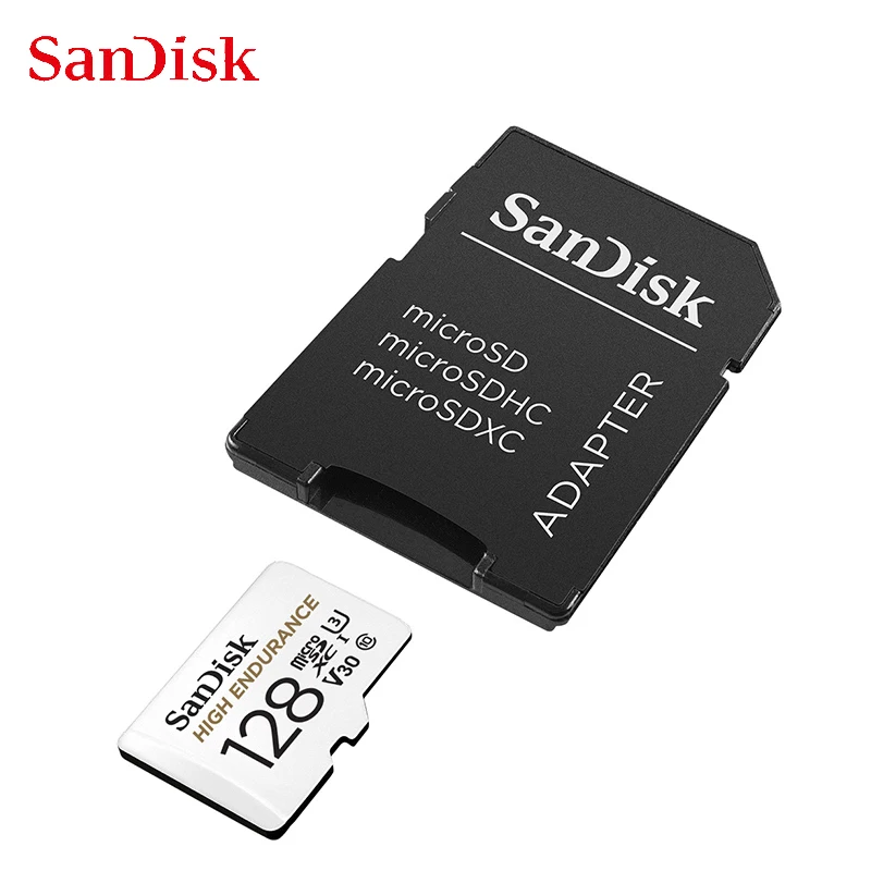 SanDisk-tarjeta Micro SD de alta resistencia, tarjeta de memoria de vídeo 4K de 32GB, 64GB, 128GB, 256GB, U3, C10, V30, SDHC/SDXC, 100 MB/s, TF