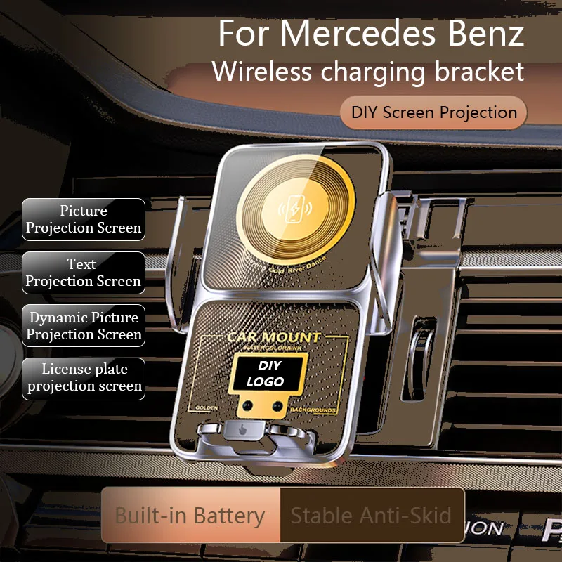 

Автомобильный держатель телефона для Mercedes GLC CLA C Class, беспроводное зарядное устройство, навигация, специальная база, кронштейн для проекции экрана «сделай сам», аксессуары