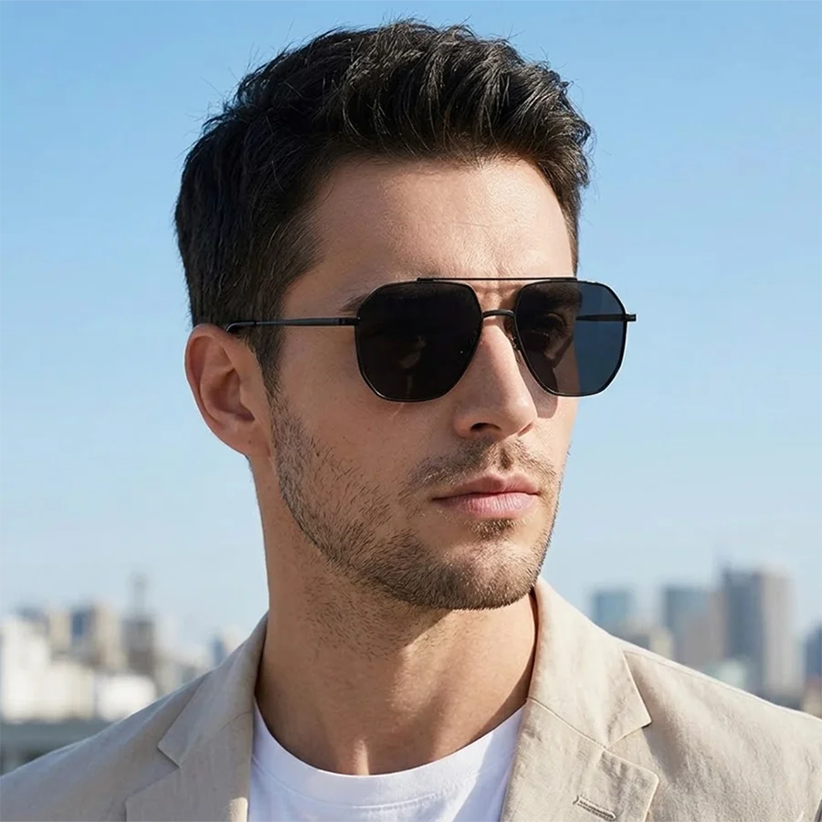 Men Classic Pilot Sunglasses Men's Luxury Designer Brand Polarized Lenses Nylon Lens Metal Hing Suitable Driving Fishing Outdoor