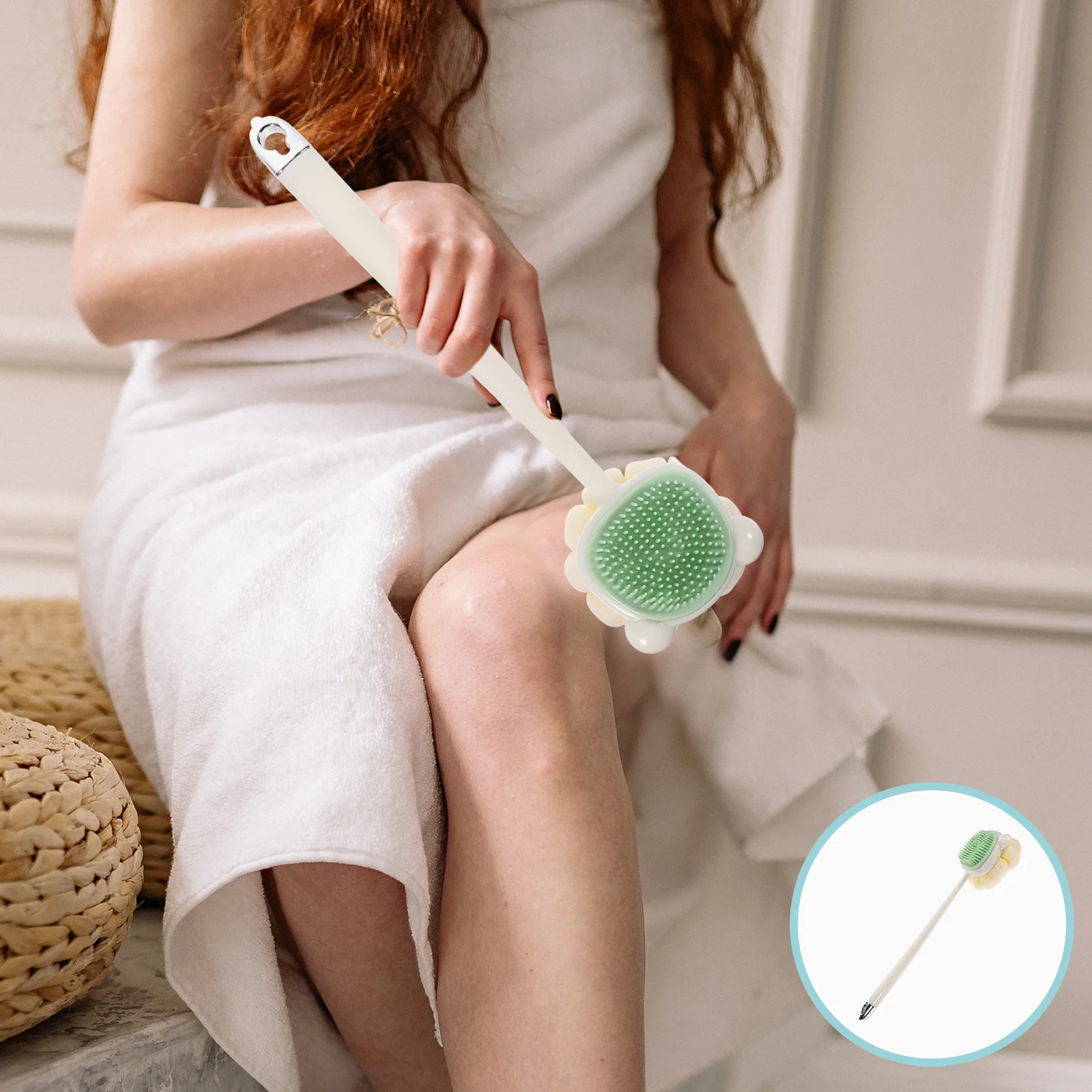 

Back Scrubber For Shower Long Handle Bathing Brush Exfoliating Body Scrubber Detachable Bath Brush Shower Bathing Tool