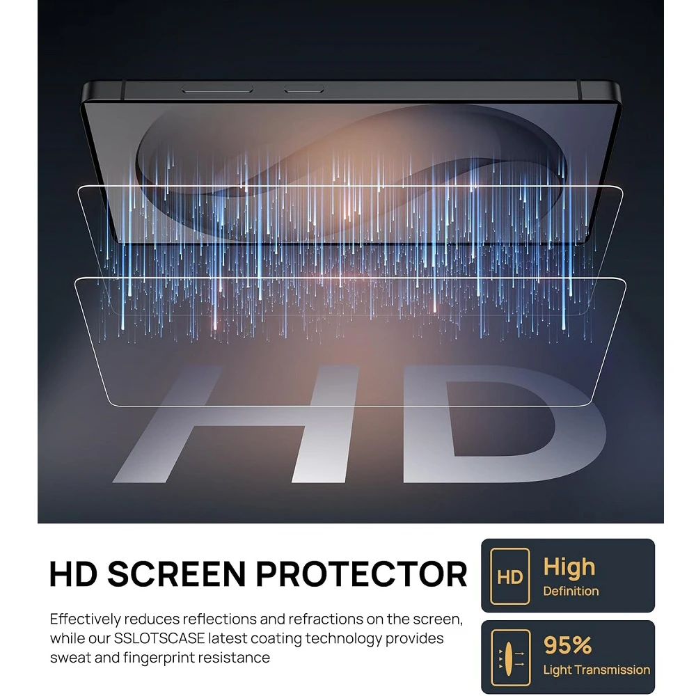 NNBILI 3pcs Full Coverage Tempered Glass Screen Protector for Galaxy S26 Ultra, 8K Ultra Clear, Supports Fingerprint Unlocking