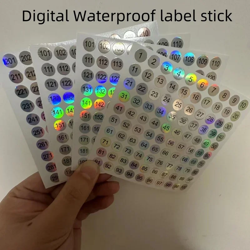 Nagellak Kleur Gellak Nummer Sticker Label 1-100/101-200/201-300 Markering Nummering Manicure Waterdichte Laser Label Sticker